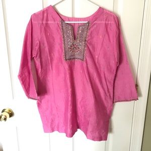 Pink Silk Indian Style Top